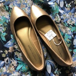 New gold metallic Christian Soriano flats